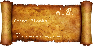 Ament Bianka névjegykártya